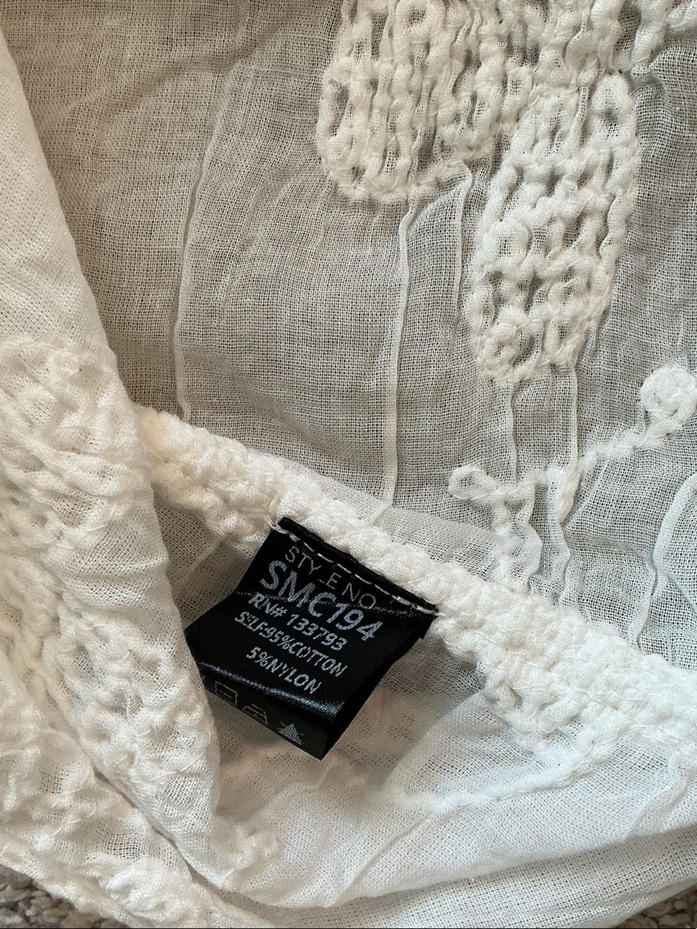 New POL Embroidered Hooded Lace Button-Down Top ~ White - Picture 8 of 8